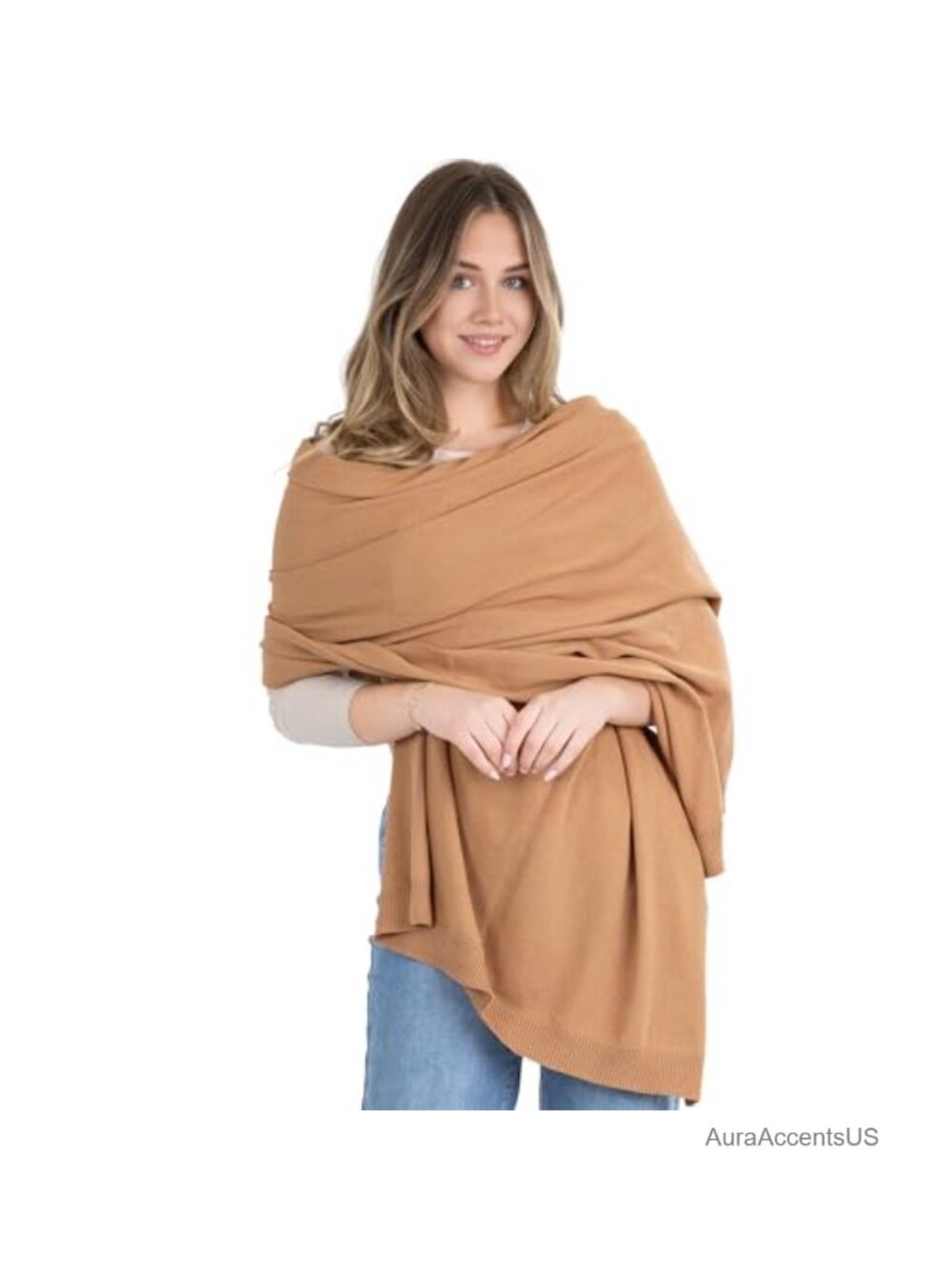 Oversized Cotton Shawl Wrap & Travel Scarf, 78x30" Shoulder Stole